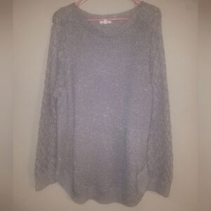 Gray Sequin Knit Sweater - Maurices Sz 1